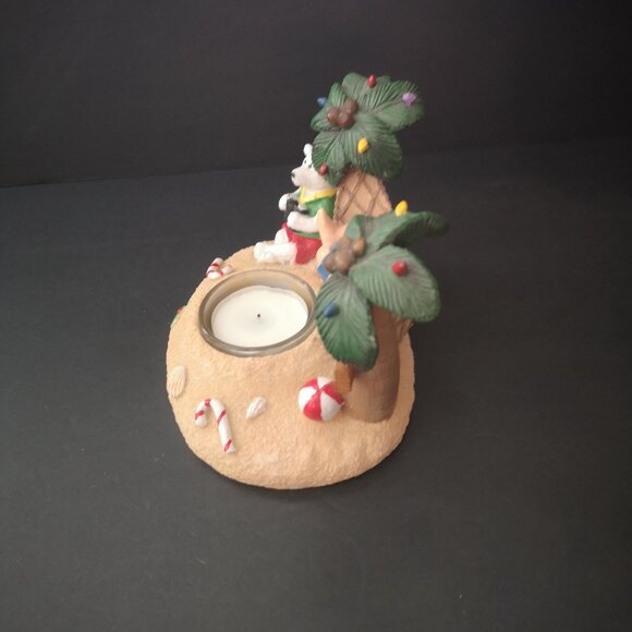 Yankee Candle Beach Friends Votive Holder Santa/Hammock w/ Polar Bear - Picture 2 of 5